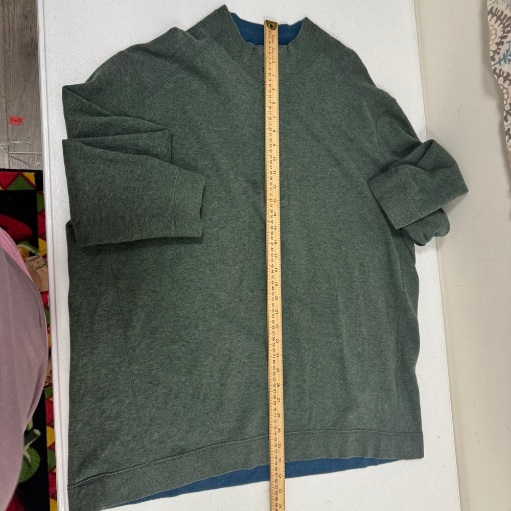 Tommy Bahama Reversible Quarter Zip Pullover Blue Green Mens Large XL 3145 - Picture 4 of 6